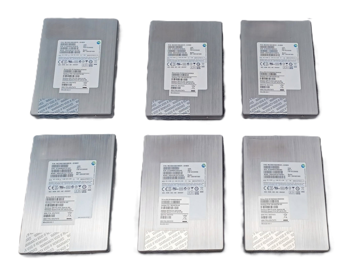 Samsung MZ-3S9100T/003 100GB 3.5" SATA SLC SSD: Set of 6